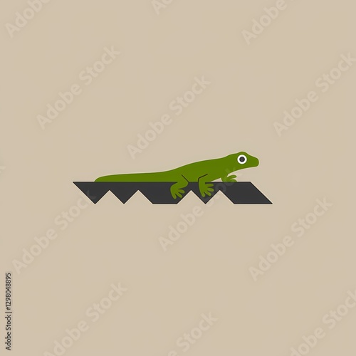 Sleek Lizard Logo on Rocky Path photo