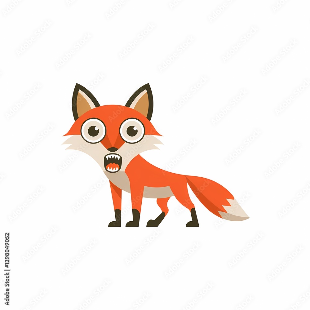 Obraz premium Modern Fox Logo with Sharp Teeth