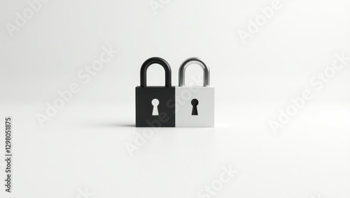 Dark Pattern. Two padlocks are closed on white surface