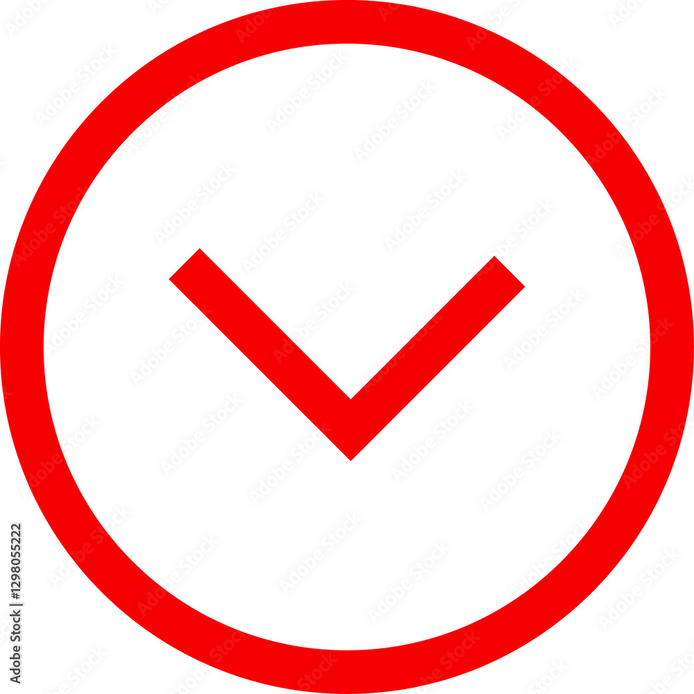 Icon red arrow direction down on a white background vector illustration. Icon red arrow direction down on a white background vector illustration.