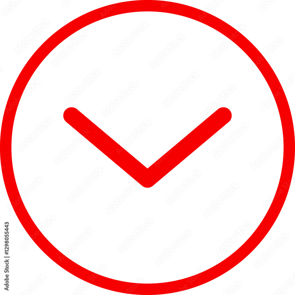 Icon red arrow direction down on a white background vector illustration. Icon red arrow direction down on a white background vector illustration.