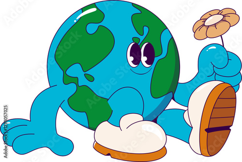 Earth Retro Mascot