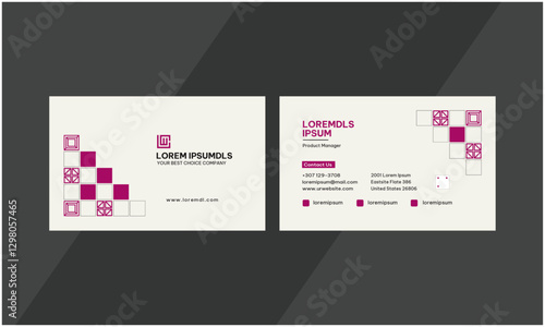 Clean design business card flat template vector
