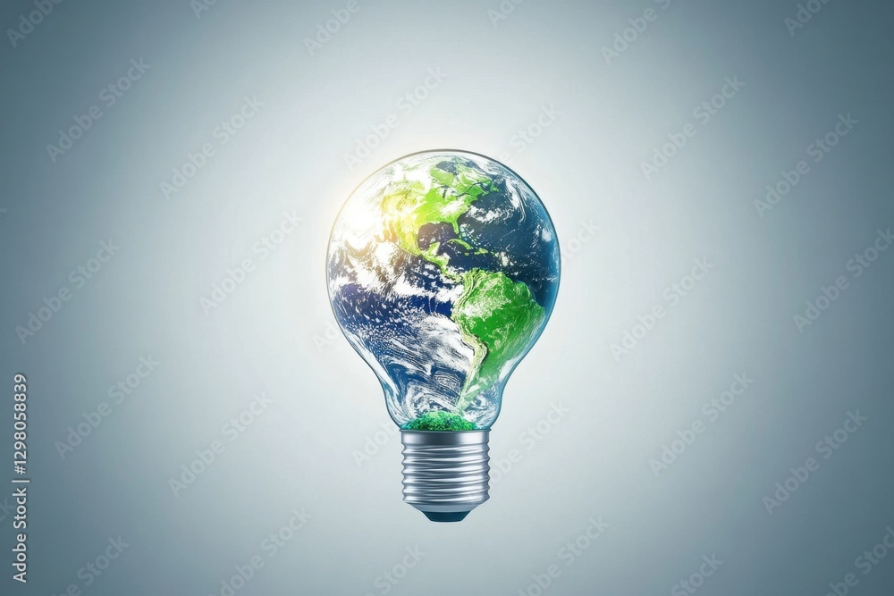 Earth light bulb concept for sustainability innovation Earth light bulb concept for sustainability innovation
