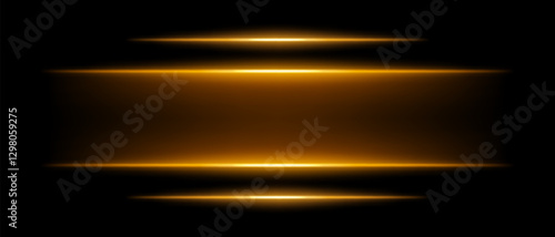 Abstract glowing orange light beams dark background. Four parallel neon streaks create a futuristic energy effect with smooth gradients radiant glow. Vibrant illumination modern digital aesthetic