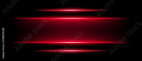 Abstract glowing red light beams dark background. Four parallel neon streaks create a futuristic energy effect with smooth gradients radiant glow. Vibrant illumination modern digital aesthetic
