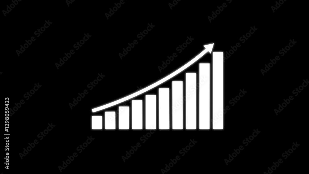 Business Growth and Success Arrow Infographics/ Animation of a business infographics. business growth bar graph, 