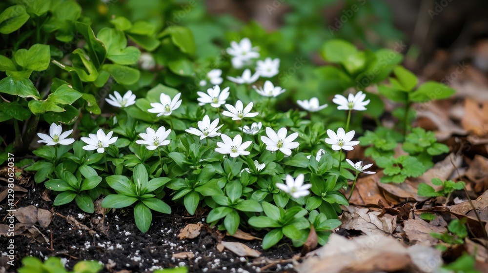 Delicate White Spring Blossoms in a Lush Garden Delicate White Spring Blossoms in a Lush Garden