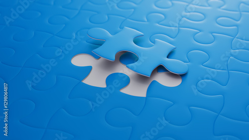 Wallpaper Mural Perfect Fit: Blue Puzzle Pieces Connecting to Complete the Challenge Torontodigital.ca