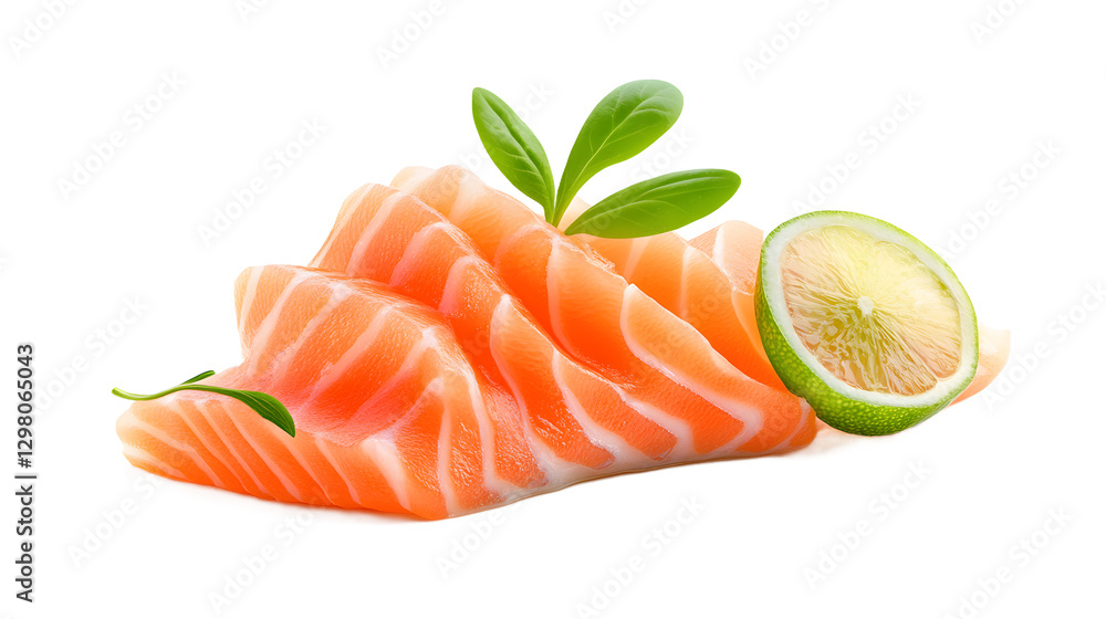 Fresh Salmon Sashimi with Lime and Herbs High-Resolution Food Photography Fresh Salmon Sashimi with Lime and Herbs High-Resolution Food Photography