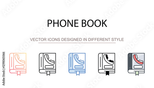 Phone Book icon design with white background stock illustration