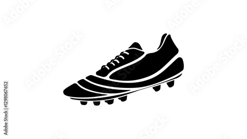 Football Shoes, black isolated silhouette