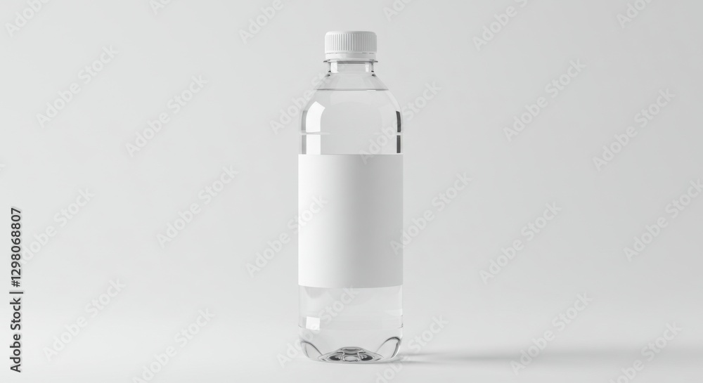 Minimalist White Bottle Mockup Minimalist White Bottle Mockup