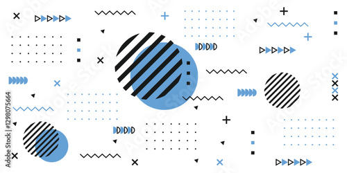 Geometric flat memphis background design for graphic design