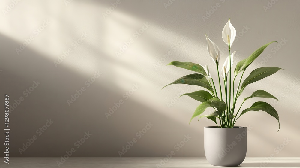 Modern Peace Lily in Sleek Grey Pot Modern Peace Lily in Sleek Grey Pot