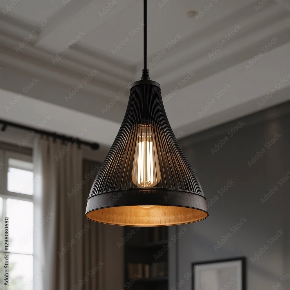 Obraz premium Elegante lampara cuelga del techo
