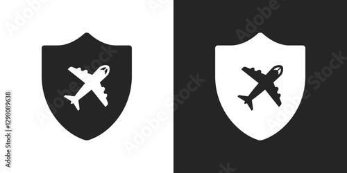 Safe secure flight travel insurance icon vector design