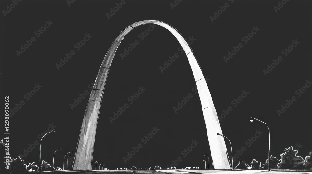 Minimalist Sketch of the Gateway Arch Minimalist Sketch of the Gateway Arch