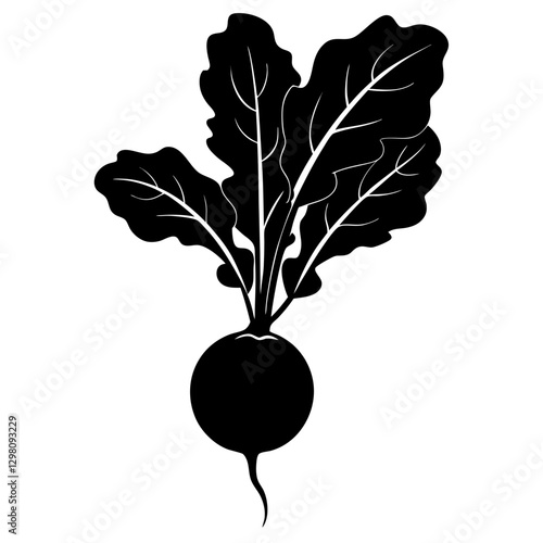 Beetroot Silhouette Icon - Fresh Root Vegetable Vector Illustration

