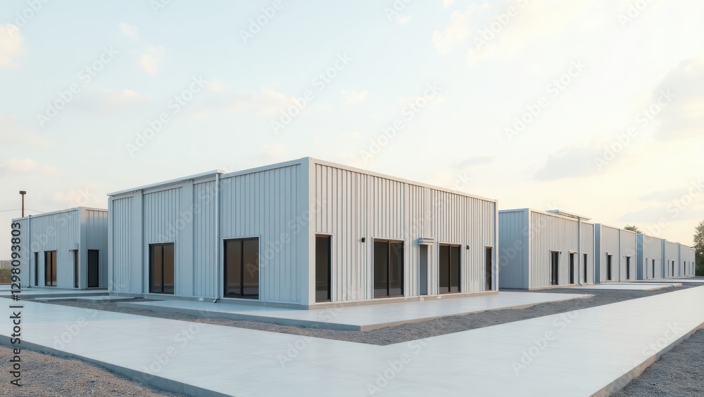 Modular Construction. Building is made of metal Modular Construction. Building is made of metal