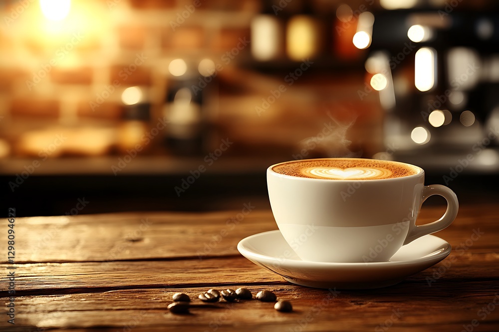 Obraz premium Latte art coffee cafe