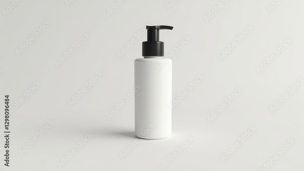Peptide Moisturizer. White bottle is full of liquid and black pump Peptide Moisturizer. White bottle is full of liquid and black pump