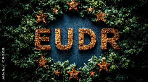 Eudr European Union Data Room Surrounded by Stars and Greenery, Symbolizing Data Security