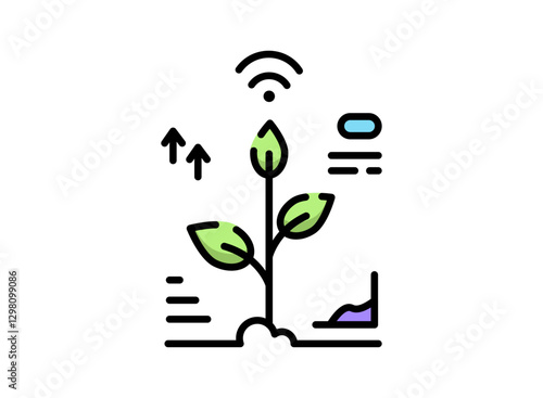 Icon of an Internet of Things Gardening with filled style