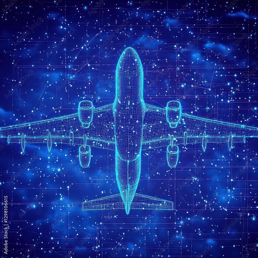 AI-enhanced air traffic control, intelligent flight navigation, futuristic aviation management AI-enhanced air traffic control, intelligent flight navigation, futuristic aviation management