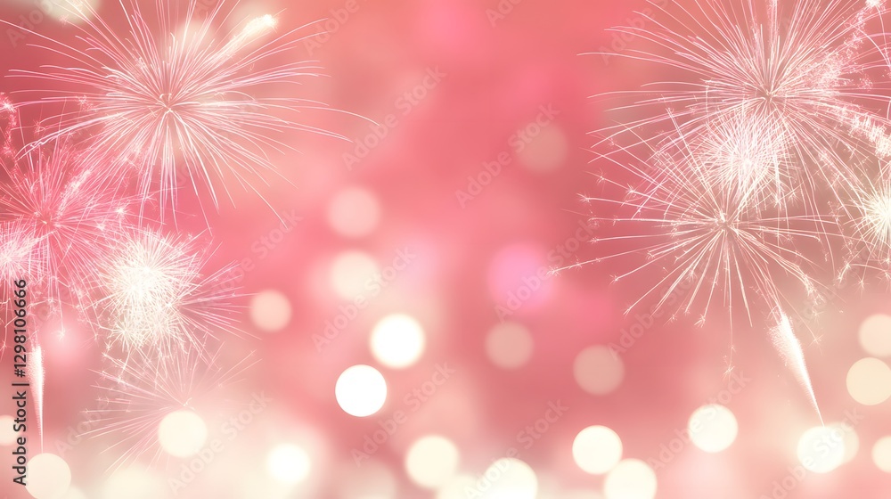 Light pink fireworks background, Generative AI Light pink fireworks background, Generative AI