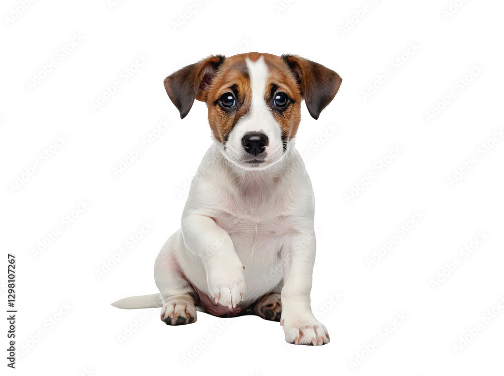 Adorable Puppy with a Playful Expression Sitting Isolated on a white background Adorable Puppy with a Playful Expression Sitting Isolated on a white background