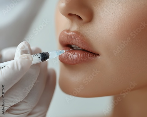 Lip filler injection for facial rejuvenation