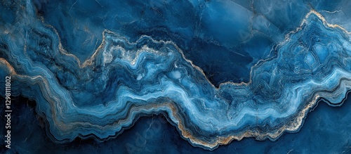 Wallpaper Mural ** Abstract Blue Marble Texture with Intricate Patterns and Natural Swirls for Backgrounds and Design Projects..** Torontodigital.ca