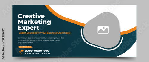 Business marketing expert horizontal banner template design. Usable for banner, cover, and header