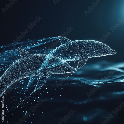 AI-powered ocean conservation, intelligent marine monitoring, environmental protection technology photo