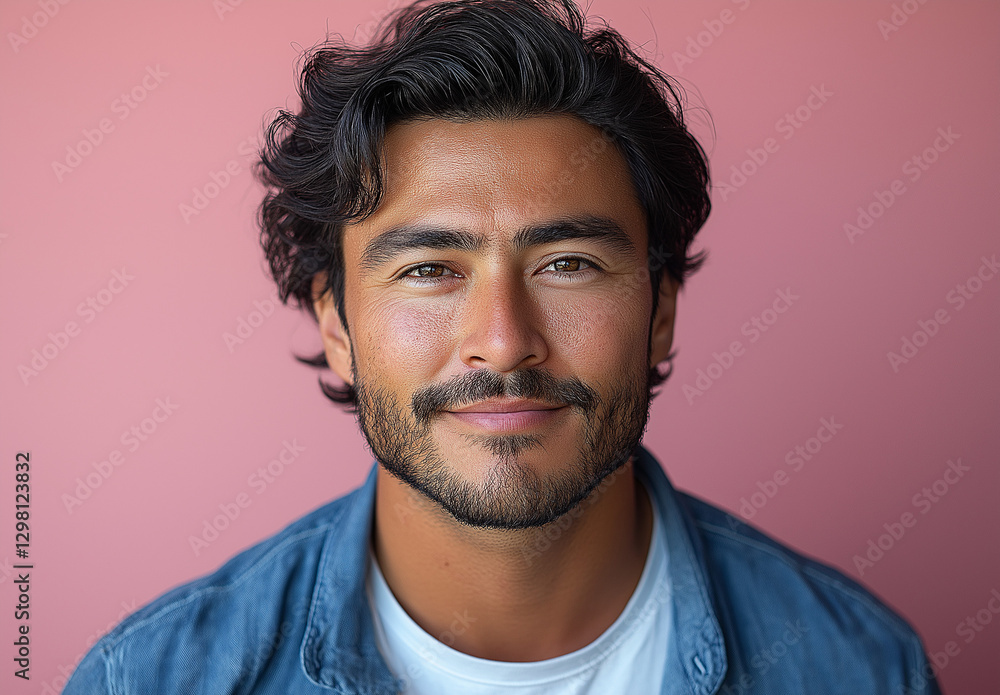 Ultra-Realistic Portrait of a Handsome Man in Blue Shirt – Studio Photography with Pink Background, High Detail, Professional Lighting, Perfect for Branding and Marketing Designs Ultra-Realistic Portrait of a Handsome Man in Blue Shirt – Studio Photography with Pink Background, High Detail, Professional Lighting, Perfect for Branding and Marketing Designs
