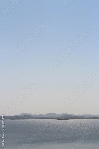 Panorama blue view of Aswan High Dam in sunny day, Egypt