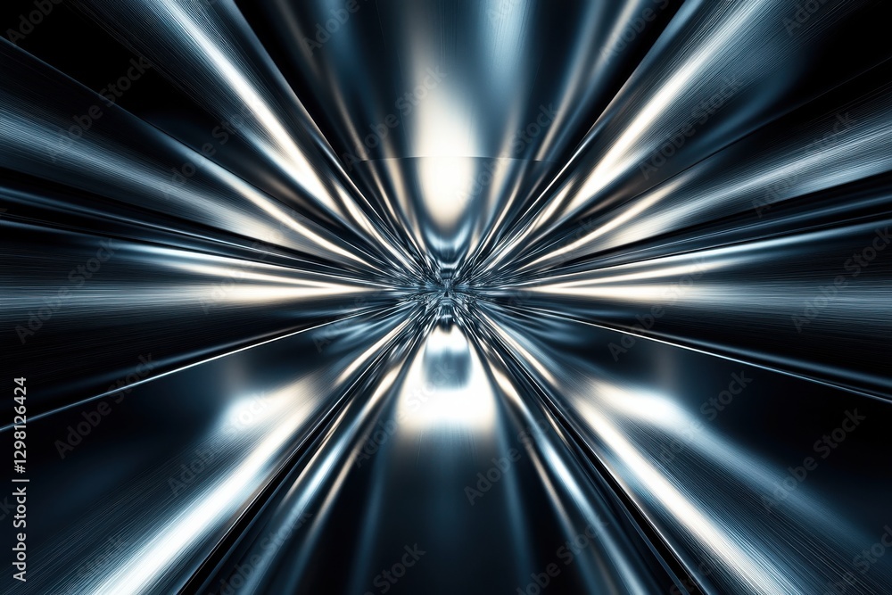 Futuristic Abstract Background with Shiny Metallic Rays of Light Futuristic Abstract Background with Shiny Metallic Rays of Light