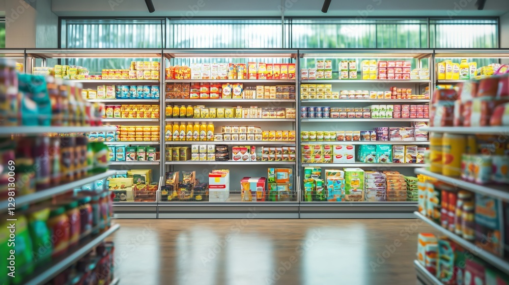 A grocery store with lots of goods on the shelves A grocery store with lots of goods on the shelves