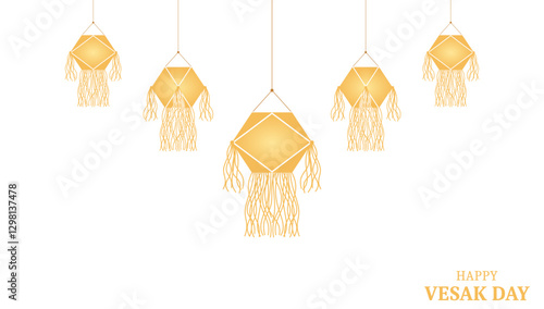 Vesak day decoration background vector.