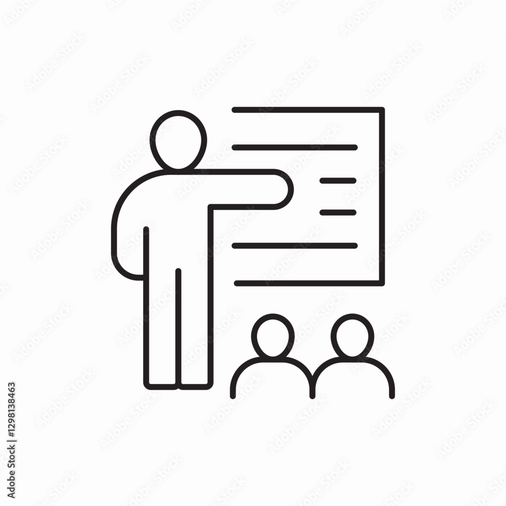 teacher explains lesson icon vector sign teacher explains lesson icon vector sign