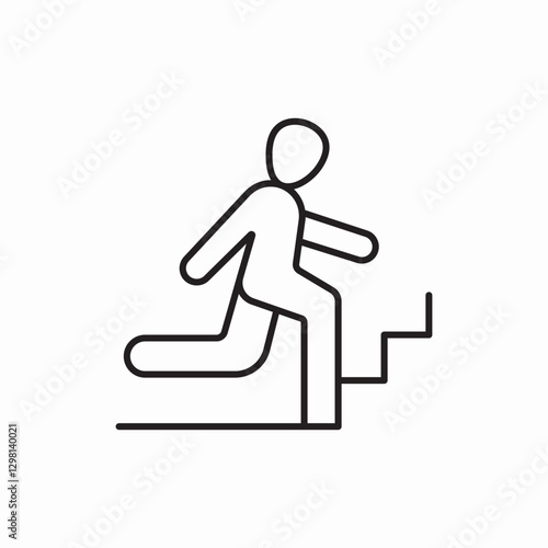 Person climbing stairs icon vector sign