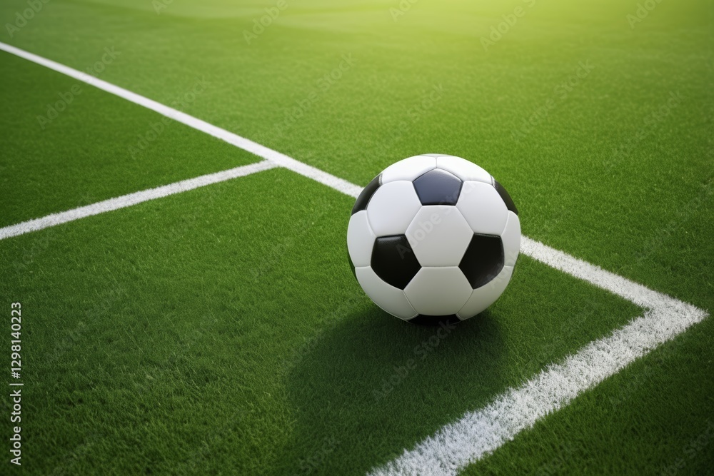 there is a soccer ball on the field with a green background there is a soccer ball on the field with a green background
