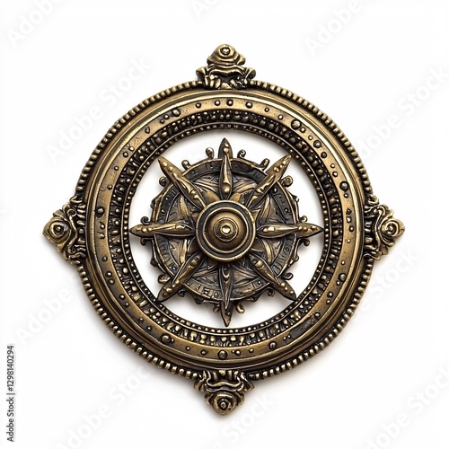 Ornate Bronze Compass Rose Decorative Wall Art for Home Decor