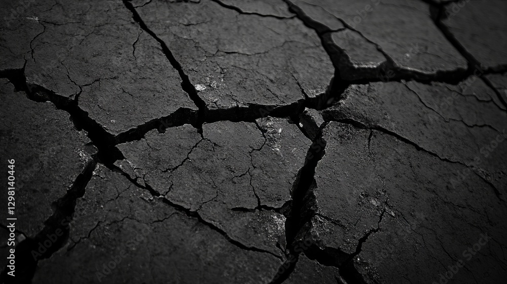 Obraz premium A dark, cracked marble background. 