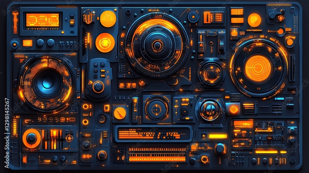 Fototapeta premium Futuristic control panel, intricate design