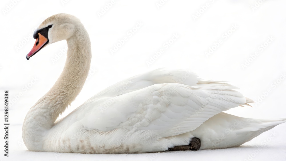 Fototapeta premium White Swan on Snow