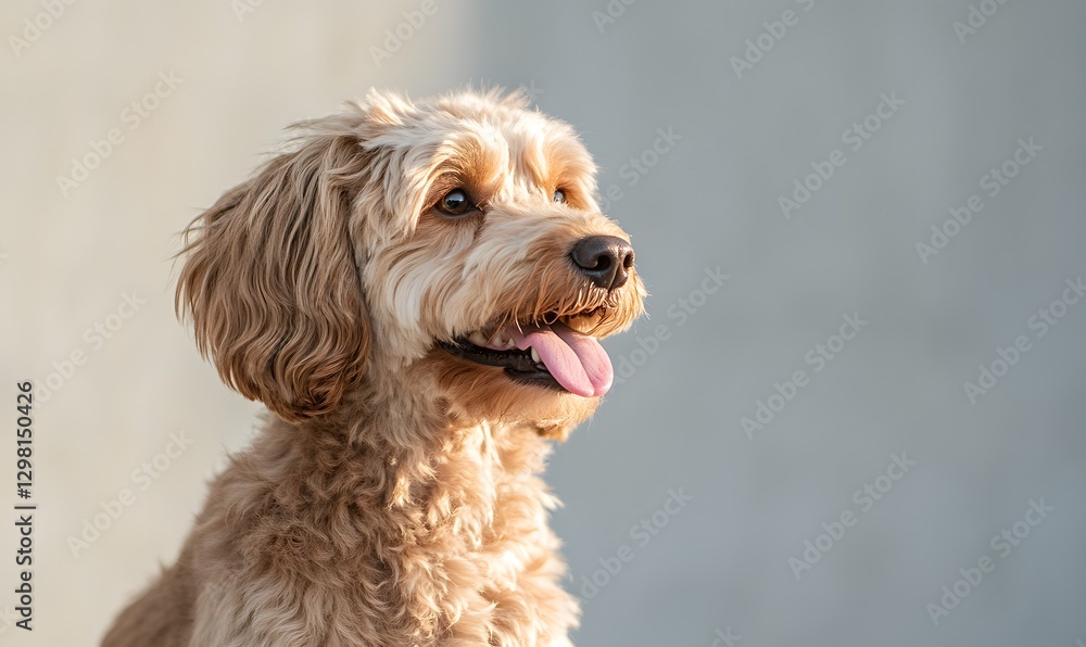 a cockapoo dog with a coat of warm brownish, Generative AI a cockapoo dog with a coat of warm brownish, Generative AI