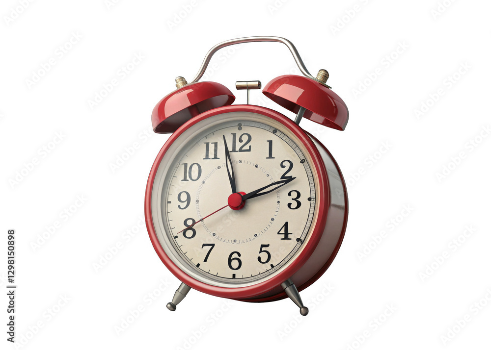 Alarm clock on a isolated transparent background Alarm clock on a isolated transparent background