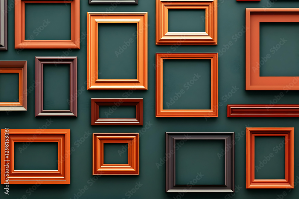 Colorful Frame Gallery Wall 3D Illustration Colorful Frame Gallery Wall 3D Illustration